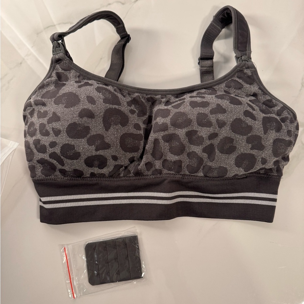 Charcoal Leopard Print Pumping Bra